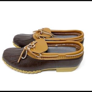 LL Bean moccasin bean boots.